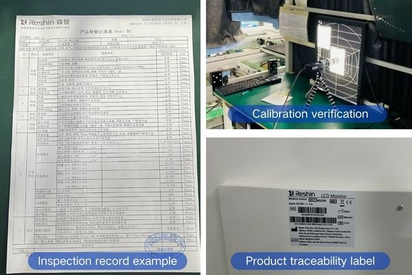 Reshin medical display inspection record, calibration verification, and product traceability label