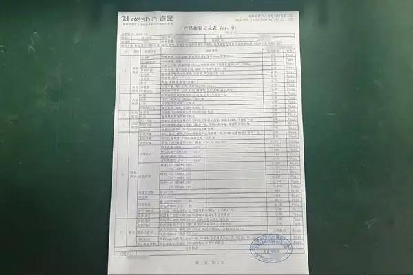 Redacted Reshin MS321PB surgical display final quality control inspection record